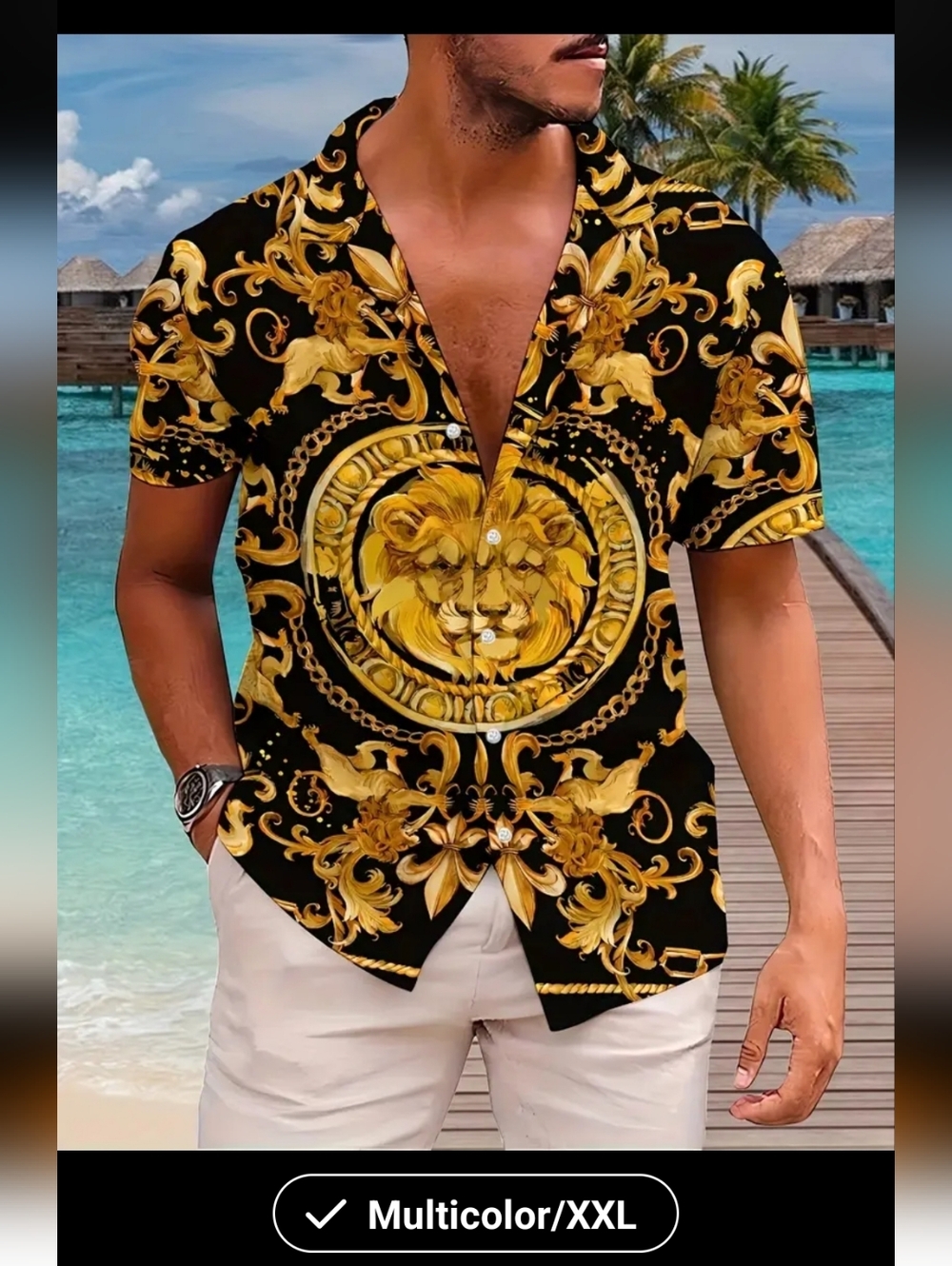 New MEN Summer Novelty 3D Print Trendy Digital Print Shirt FITS SIZE 1XL-2XL
